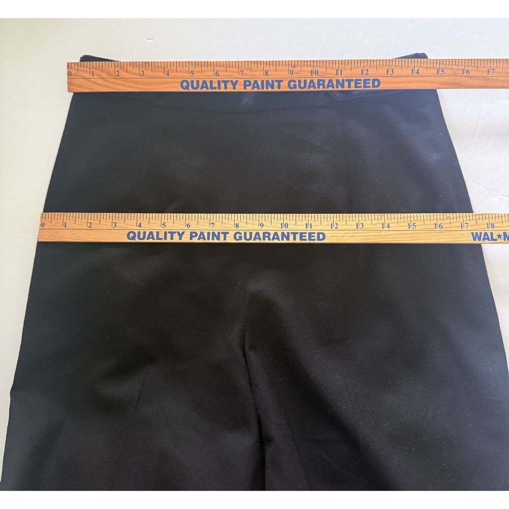 VTG Talbots Black Italian Wool Dress Pants Side Zip Stretch Tailored Trousers 8 - Picture 4 of 9
